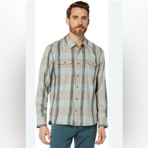 PAIGE Everett Plaid Flannel Button-Up Shirt Size Medium